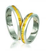 White gold & gold wedding rings 4.3mm (code A718)